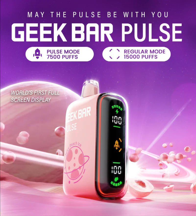 Geek Bar Pulse Full Screen 15K Puff Dual Mesh Dual Core Disposable Vape